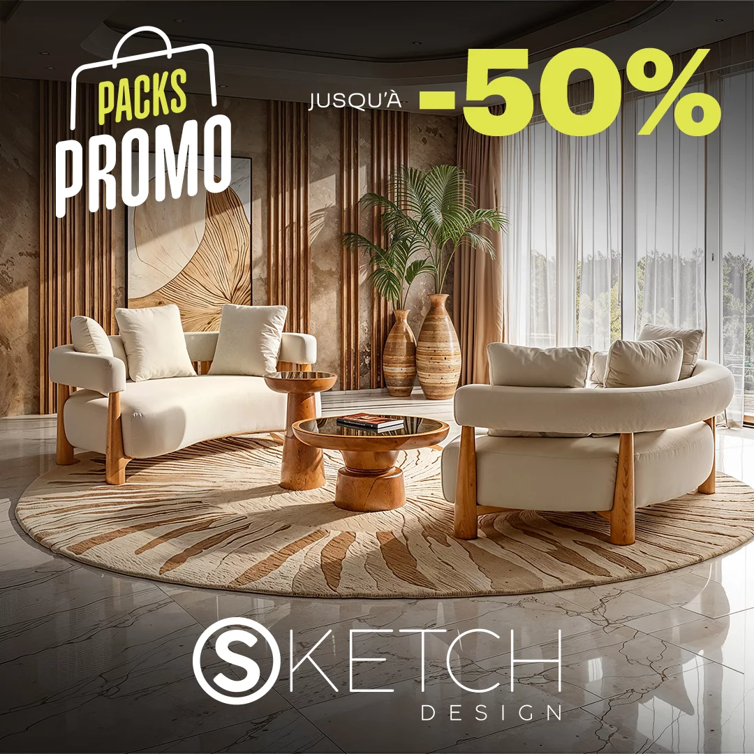 Pack Cono 2 Canapes 2P 185 x 85 cm Kendall Table basse 80 cm Kendall Table dappoint 40 cm Square 1