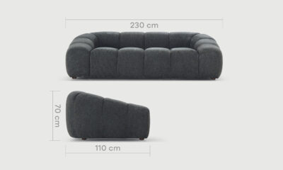 220.25.050 Bering Canape 3 PL 230cm SITE A1 DIM 1